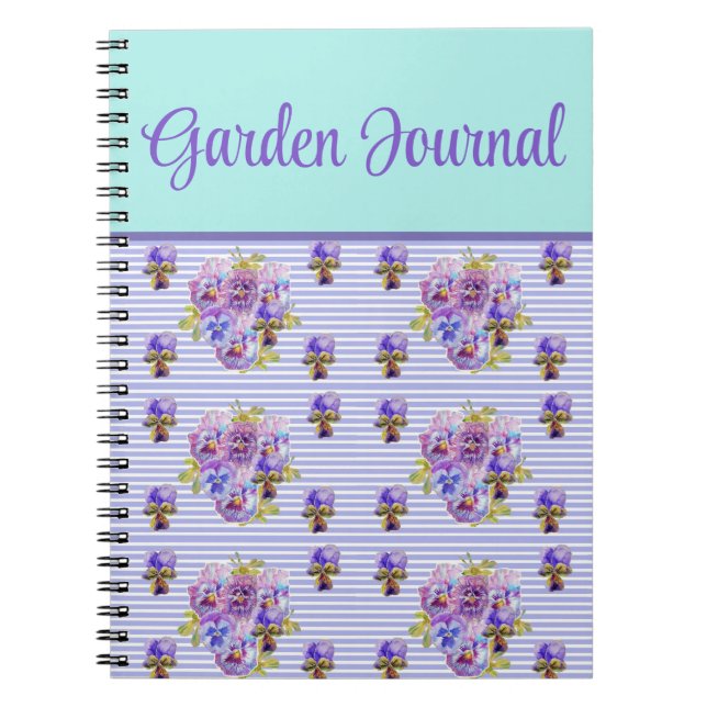 Cuaderno Diario Jardín Viola Flor Floral Purple Lilac (Frente)