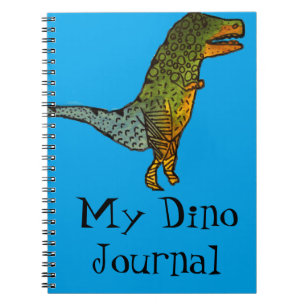 Cuaderno Diario lindo azul de T-Rex Dino del dinosaurio