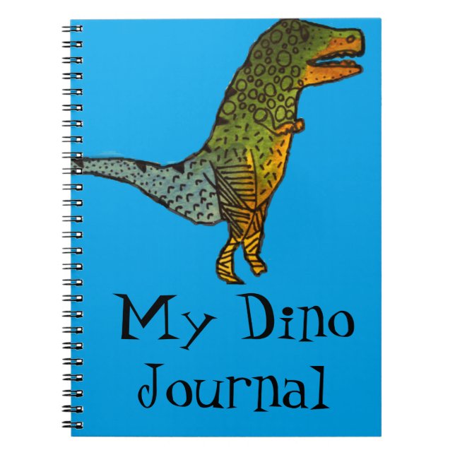Cuaderno Diario lindo azul de T-Rex Dino del dinosaurio (Frente)