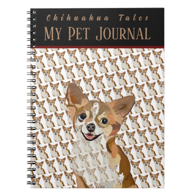 Cuaderno Diario Mascota de Chihuahuas para personalizar fot (Frente)