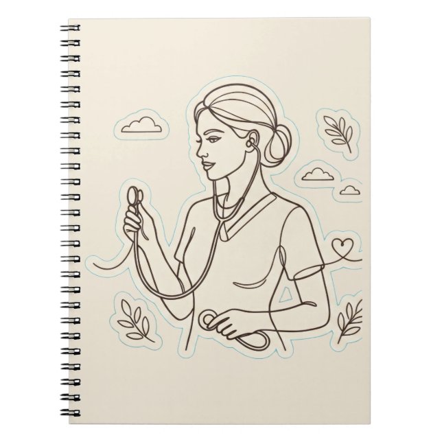 Cuaderno Diario Médico Minimalista (Frente)