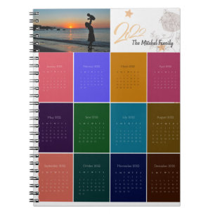 Cuaderno Diario mensual de fotos de Personalizados colorido