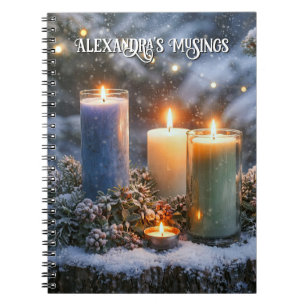 Cuaderno Diario Místico Velas en la Nieve