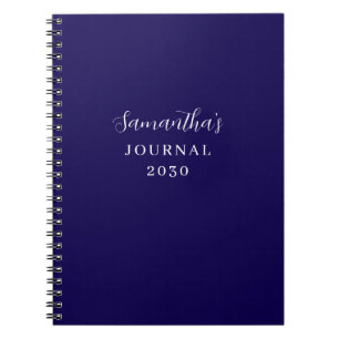 Cuaderno Diario moderno personalizado azul