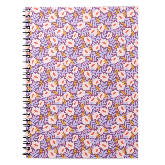 Cuaderno Diario morado de brote en espiral (Frente)
