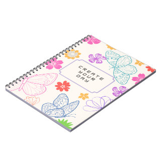 Cuaderno Diario Motivacional de Mariposa y Flor