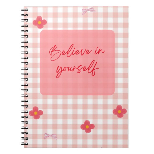 Cuaderno Diario motivacional rosa "Eres suficiente"   (Frente)