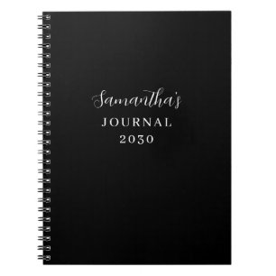 Cuaderno Diario negro moderno personalizado