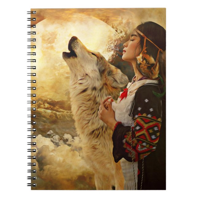 CUADERNO DIARIO NOTEBOOK DE CHICA INDIA AMERICANA (Frente)