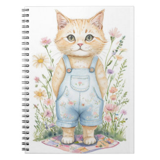 Cuaderno Diario o bloc de notas de gato de jardín