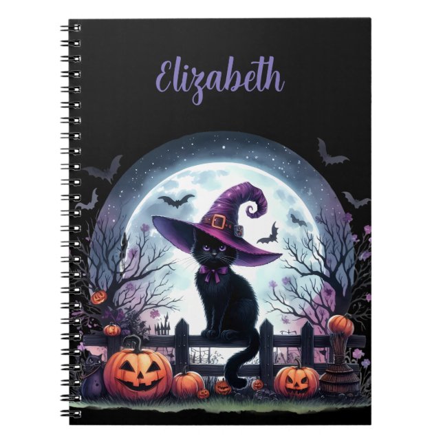 Cuaderno Diario o bloc de notas de Halloween personalizado (Frente)