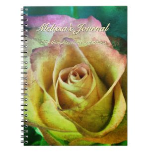 Cuaderno Diario o bloc de notas personalizable de Rosa