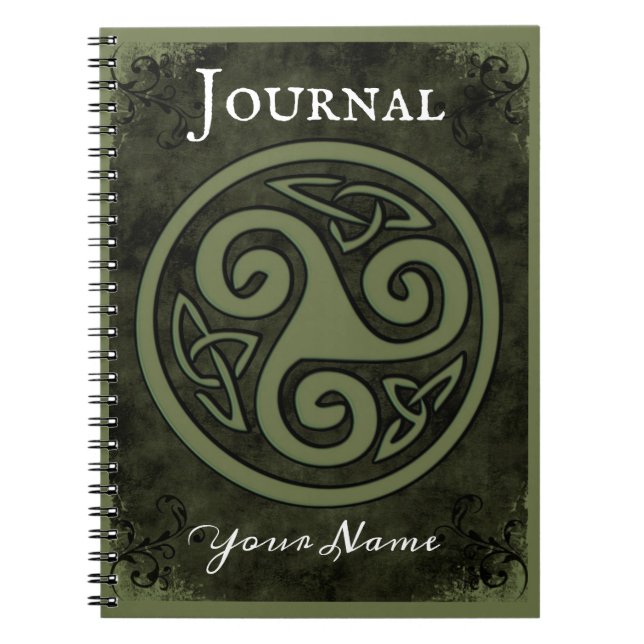 Cuaderno Diario para portátiles Celtic Triskele o Triskelio (Frente)