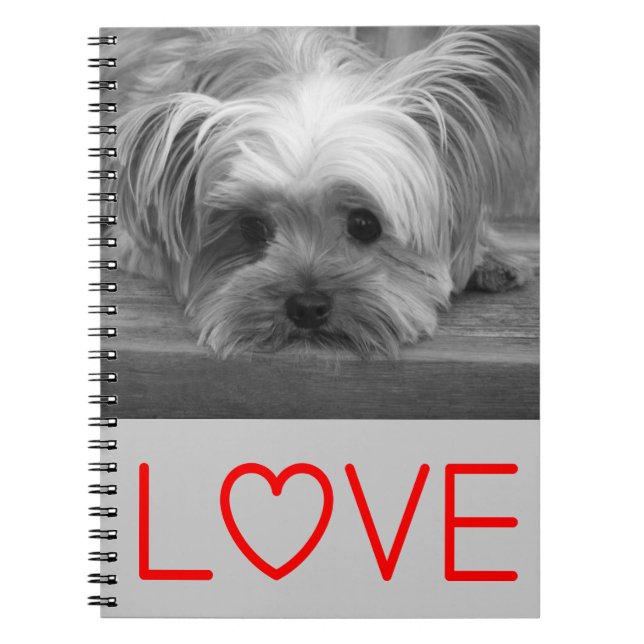 Cuaderno Diario para portátiles Love Yorkshire Terrier Pupp (Frente)