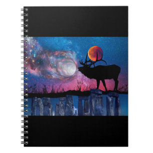 Cuaderno Diario para portátiles Pagan Stag Moon Galaxy Ston