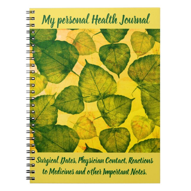 Cuaderno Diario personal de la salud (Frente)
