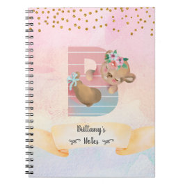 Cuaderno Diario personal de letra monograma B Osito bebé li