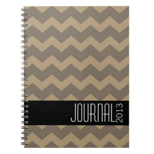 Cuaderno Diario personal moderno gris negro con patrón de C