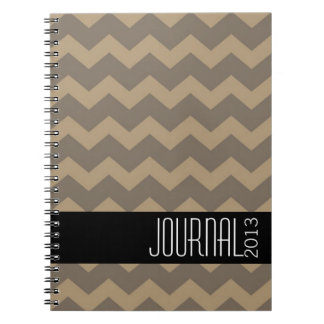 Cuaderno Diario personal moderno gris negro con patrón de C