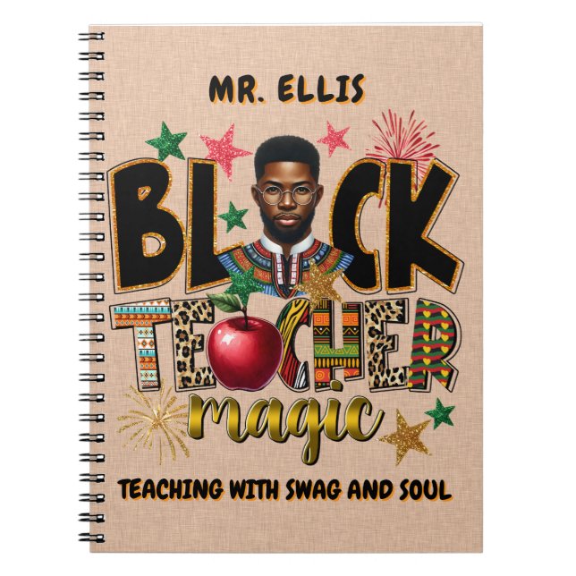Cuaderno Diario personalizable para educadores negros (Frente)
