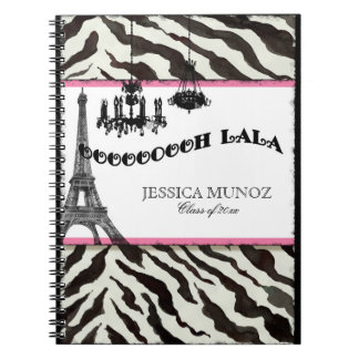 Cuaderno Diario personalizado cebra de la lámpara de la