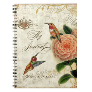 Cuaderno Diario personalizado colibríes botánicos
