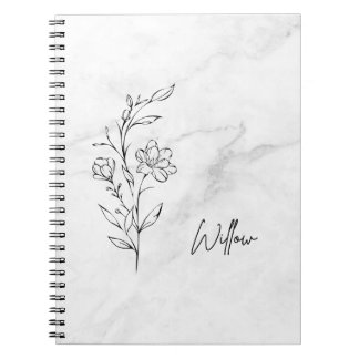 Cuaderno Diario personalizado con elegante diseño floral