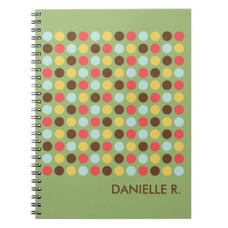 Cuaderno Diario personalizado con patrón de puntos modernos