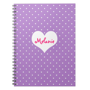 Cuaderno Diario personalizado corazón púrpura de muy buen
