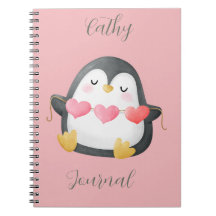 Diario personalizado Cute Pingüino Moderno