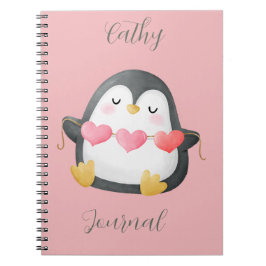 Cuaderno Diario personalizado Cute Pingüino Moderno