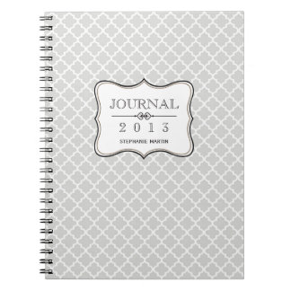 Cuaderno Diario personalizado de baldosas marroquíes gris H