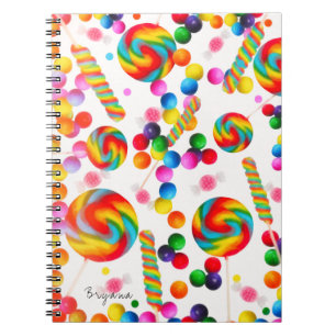 Cuaderno Diario personalizado de caramelo de arcoíris Candy