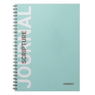 Cuaderno Diario personalizado de color azul verdoso con Esc