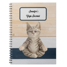 Cuaderno Diario personalizado de gato de yoga