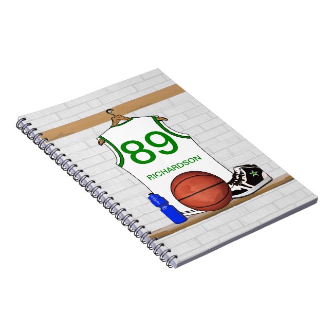 Cuaderno Diario personalizado de Jersey (blanco) de Balonce (Lado Derecho)