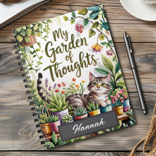 Cuaderno Diario personalizado de la planta de gatos de acua