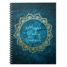 Diario personalizado de la poesía con la mandala
