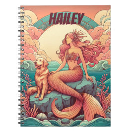 Cuaderno Diario personalizado de Mermaid Dog Lover para por