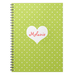 Cuaderno Diario personalizado del corazón del puntal de la 