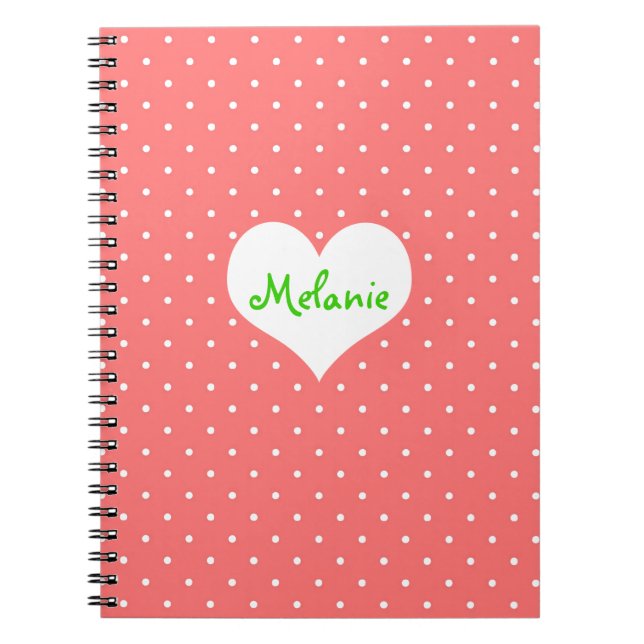 Cuaderno Diario personalizado del corazón del puntal de la  (Frente)