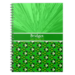 Cuaderno Diario personalizado Green Satin & Ivy my Secrets