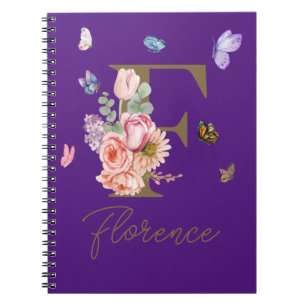 Cuaderno Diario personalizado inicial de mariposa