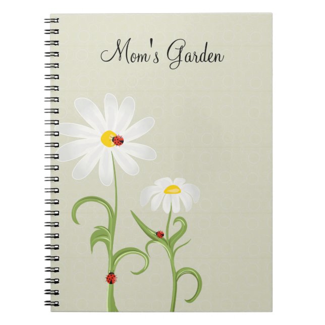 Cuaderno Diario Personalizado Margaritas Mariquitas (Frente)