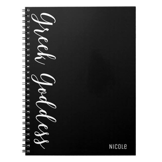 Cuaderno Diario Personalizado Moderno de la Diosa Griega (Frente)
