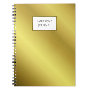Cuaderno Diario personalizado para hombres oro minimalista