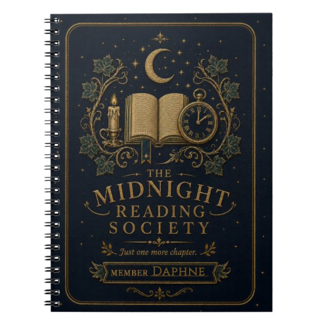 Cuaderno Diario personalizado para lectores de Dark Academi (Frente)