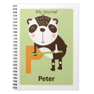 Cuaderno Diario personalizado para niños con letra P Pand