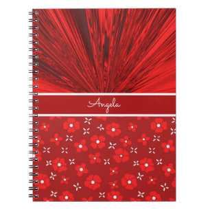 Cuaderno Diario personalizado Red Satin n Flowers