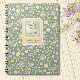 Cuaderno Diario Personalizado Vida Alegre Corazón Agradecid